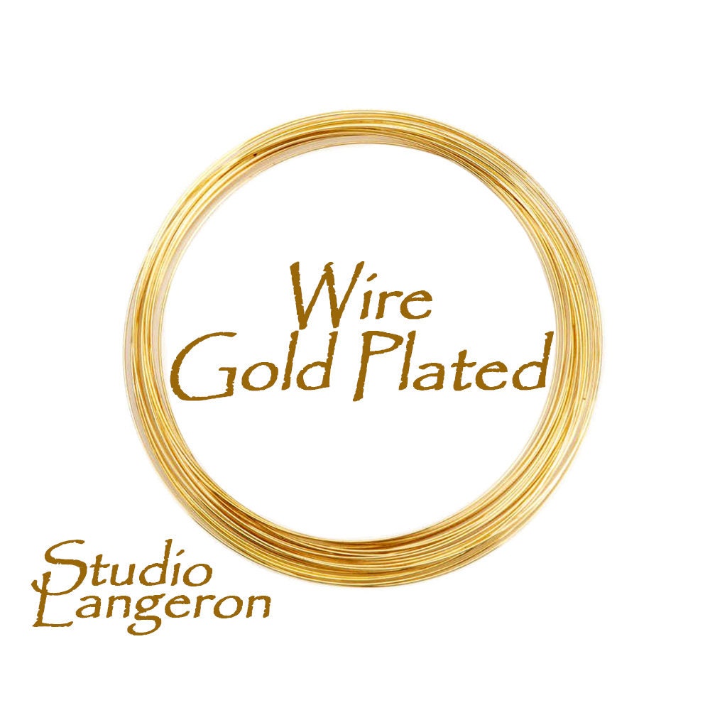 Gold Plated wire Half-Hard thickness 32, 30, 28, 26, 24, 22, 20, 18, 16 GA, Wire, Gold Plated wire, Jewelry making– 1 meter (3.30 ft)