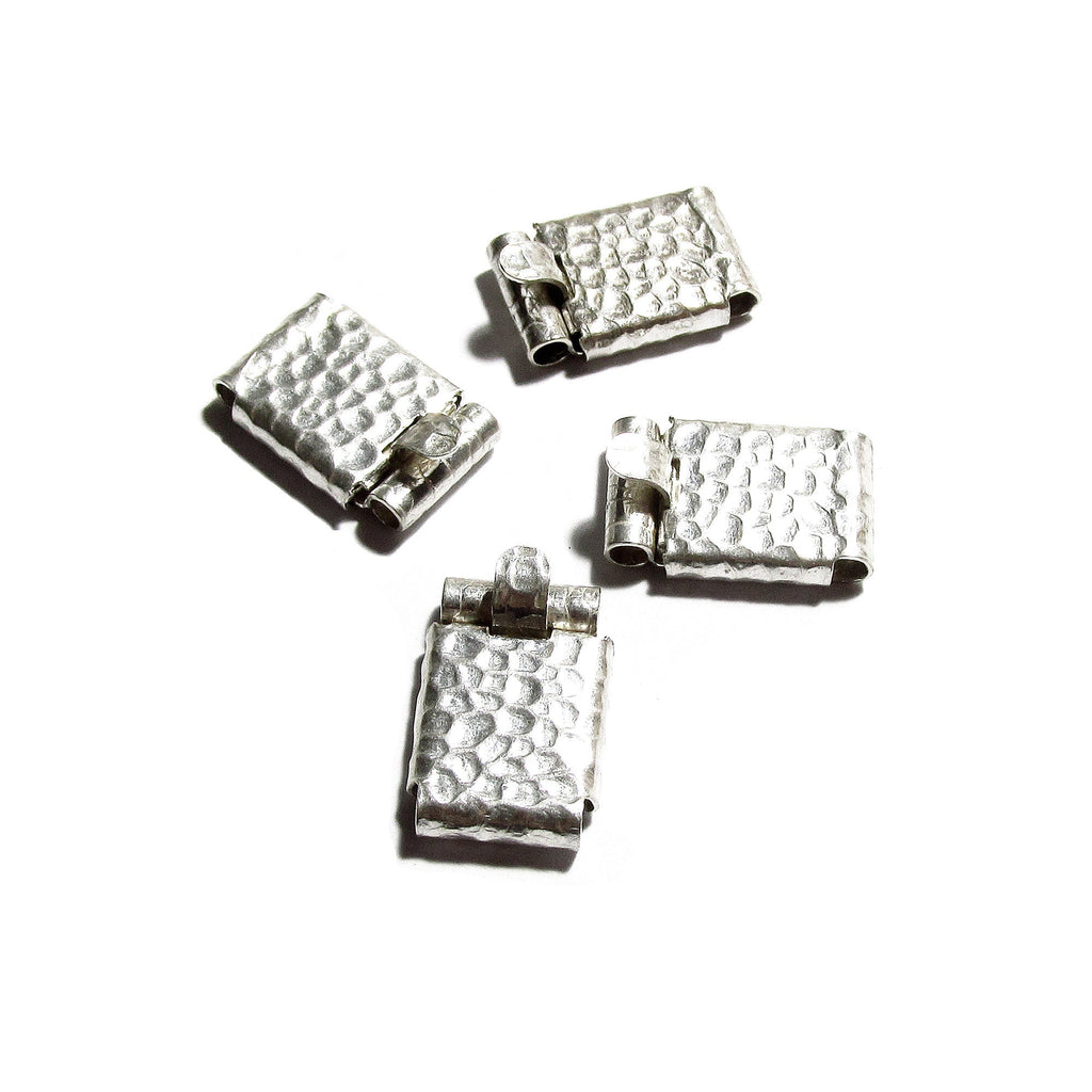 925 Sterling Silver Hammered Box Jewelry Clasps size 16x10mm, Hammered Box clasp, Jewelry making, Silver Clasps, Rectangular clasp - 1 piece