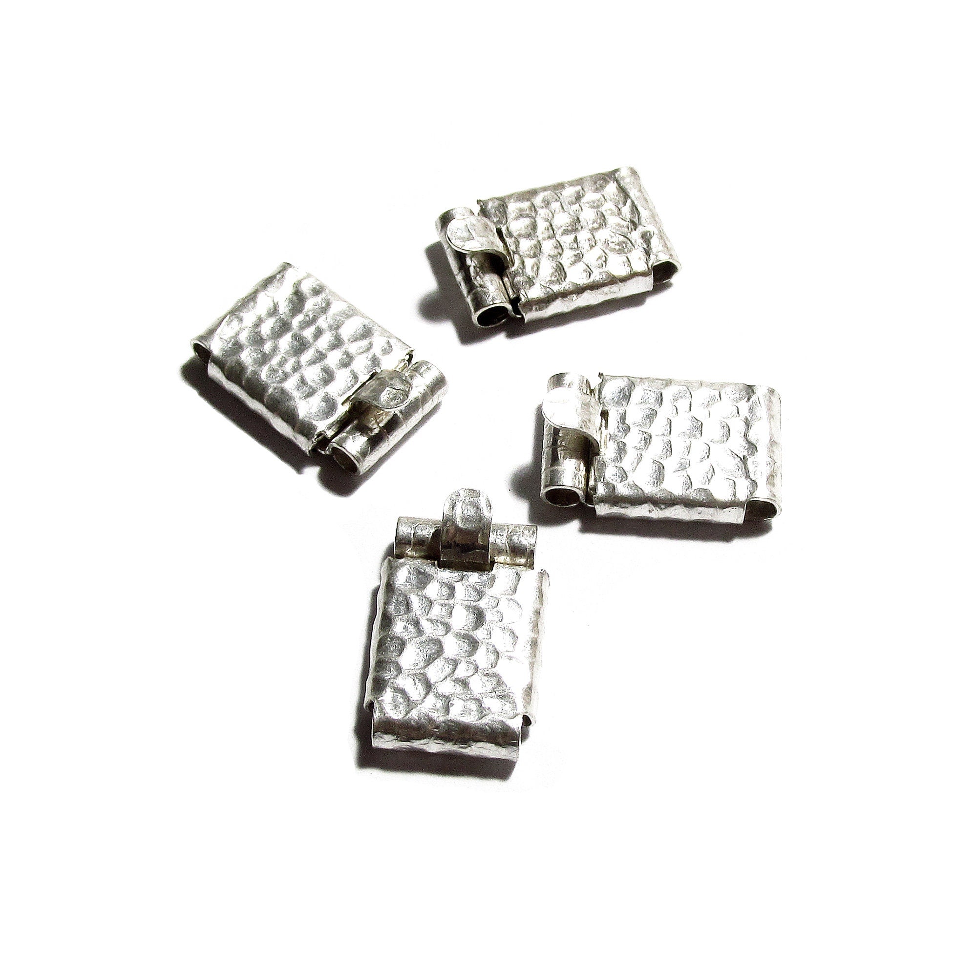 925 Sterling Silver Hammered Box Jewelry Clasps size 16x10mm, Hammered Box clasp, Jewelry making, Silver Clasps, Rectangular clasp - 1 piece