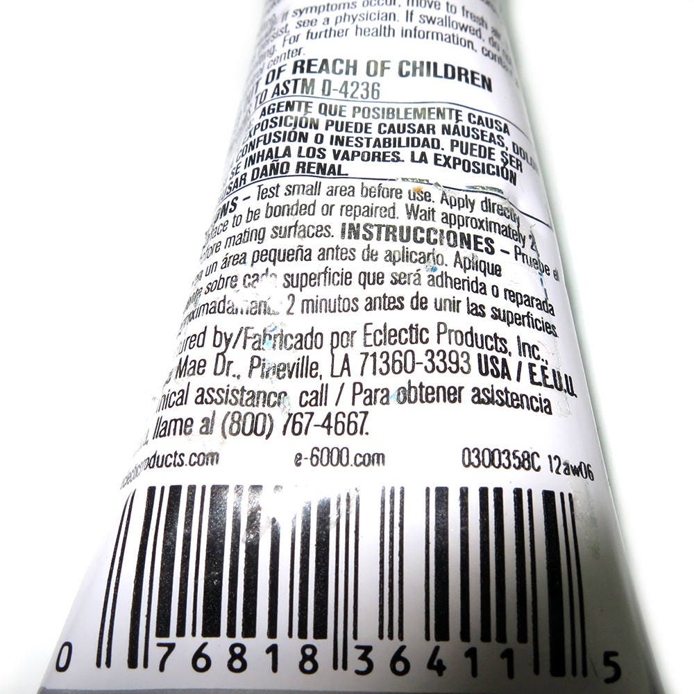 E6000 Permanent Craft Adhesive 29.5 ml (1.0 oz), Jewelry Craft Adhesive Glue, beading Glue, Beading Suppliers, Jewelry making - 1 piece