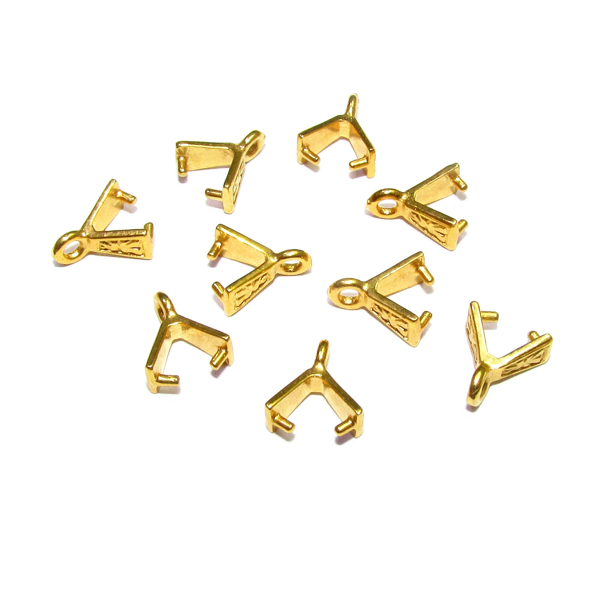 14K Yellow gold filled Pinch small Pendant Bail, Jewelry making, bail for pendant, Bail, Bail gold filled, Bail finding - 1 piece