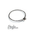 925 sterling silver twisted blank ring with bezel cup 4 mm size 4, 5, 6, 7, 8, 9, 10, 11, bezel cup, base ring, Jewelry making - 1 piece