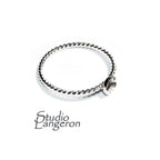 925 sterling silver twisted blank ring with bezel cup 4 mm size 4, 5, 6, 7, 8, 9, 10, 11, bezel cup, base ring, Jewelry making - 1 piece