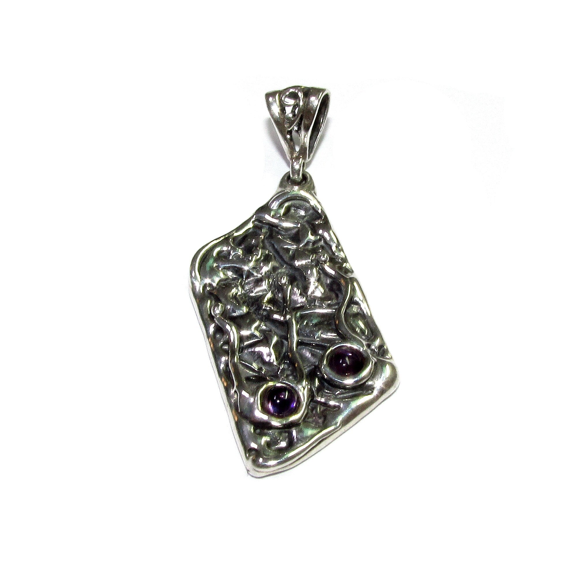 Amethyst purple pendant 925 sterling silver size 2.5x1.5 cm, 100% handmade, single copy, Natural Amethyst, Handmade pendant, Purple Gemstone