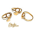 14K Yellow gold filled open blank ring with bezel cup 8 mm, base ring, Gold filled ring, bezel cup, Setting, Jewelry making - 1 piece